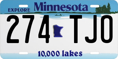 MN license plate 274TJO