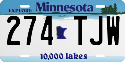 MN license plate 274TJW