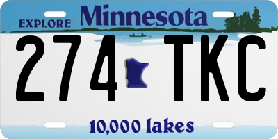 MN license plate 274TKC