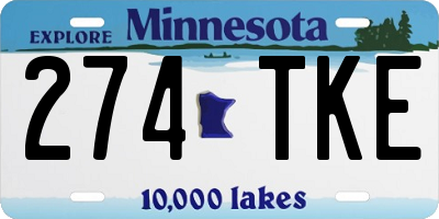 MN license plate 274TKE