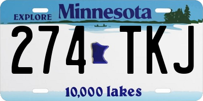 MN license plate 274TKJ