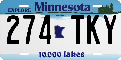 MN license plate 274TKY