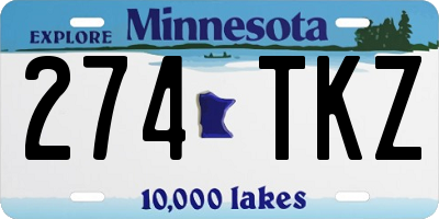 MN license plate 274TKZ