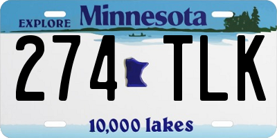 MN license plate 274TLK