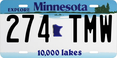 MN license plate 274TMW