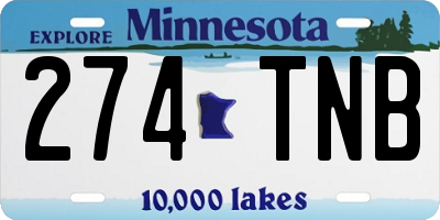 MN license plate 274TNB