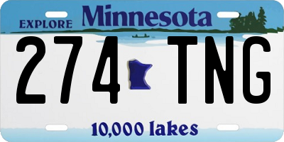 MN license plate 274TNG