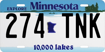 MN license plate 274TNK