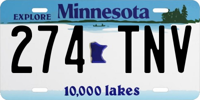 MN license plate 274TNV