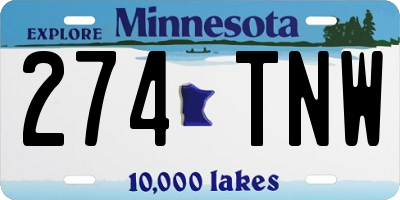 MN license plate 274TNW
