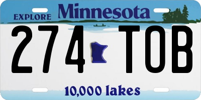 MN license plate 274TOB