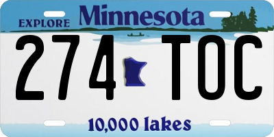 MN license plate 274TOC