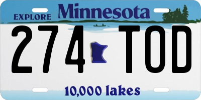 MN license plate 274TOD