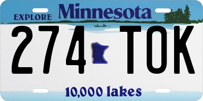 MN license plate 274TOK