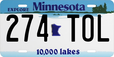 MN license plate 274TOL