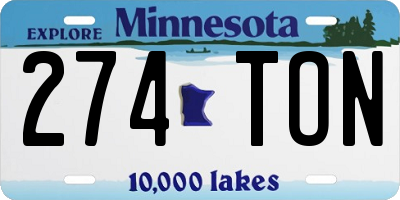 MN license plate 274TON
