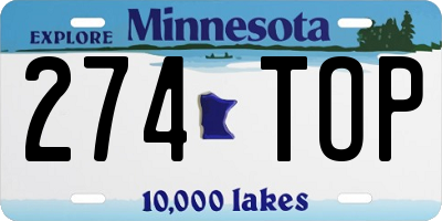 MN license plate 274TOP