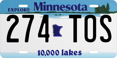 MN license plate 274TOS