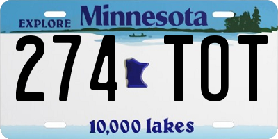 MN license plate 274TOT