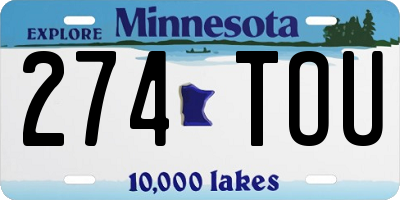 MN license plate 274TOU
