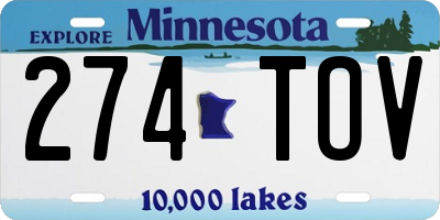 MN license plate 274TOV