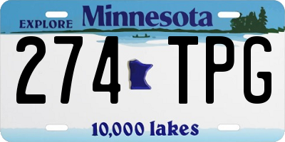 MN license plate 274TPG