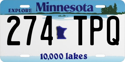 MN license plate 274TPQ