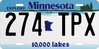 MN license plate 274TPX