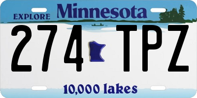 MN license plate 274TPZ
