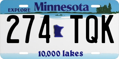 MN license plate 274TQK