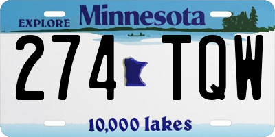 MN license plate 274TQW