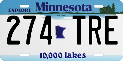 MN license plate 274TRE
