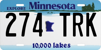 MN license plate 274TRK