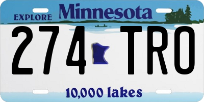 MN license plate 274TRO