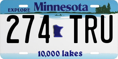 MN license plate 274TRU