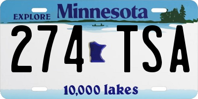 MN license plate 274TSA