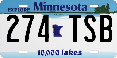 MN license plate 274TSB