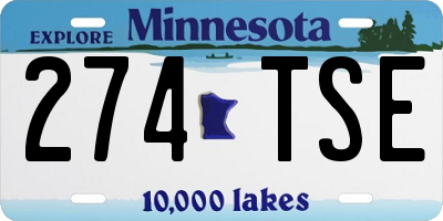 MN license plate 274TSE