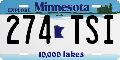 MN license plate 274TSI
