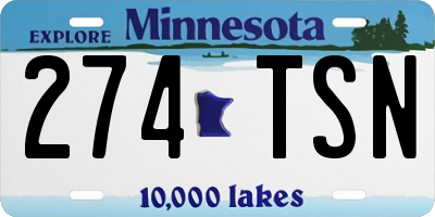 MN license plate 274TSN