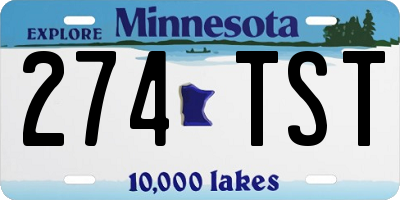 MN license plate 274TST