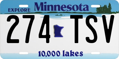 MN license plate 274TSV