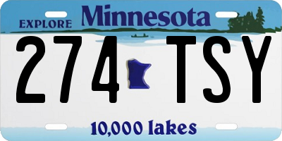 MN license plate 274TSY