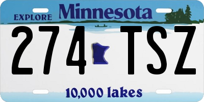 MN license plate 274TSZ