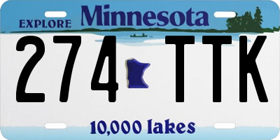MN license plate 274TTK