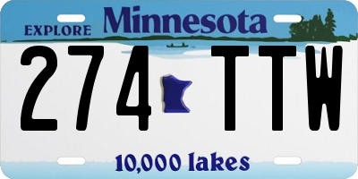 MN license plate 274TTW