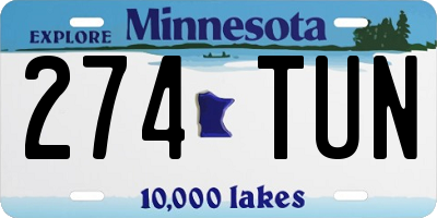 MN license plate 274TUN