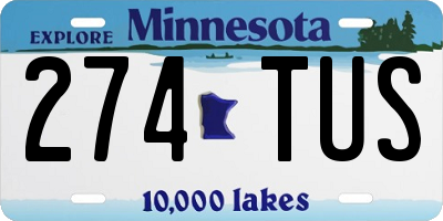 MN license plate 274TUS