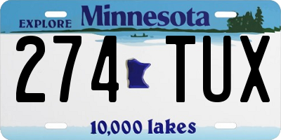 MN license plate 274TUX
