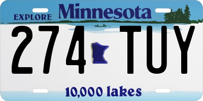 MN license plate 274TUY